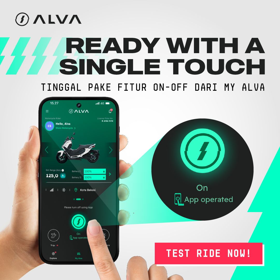 My ALVA, Aplikasi Motor Listrik ALVA yang Bikin Berkendara Lebih Efektif dan Efisien